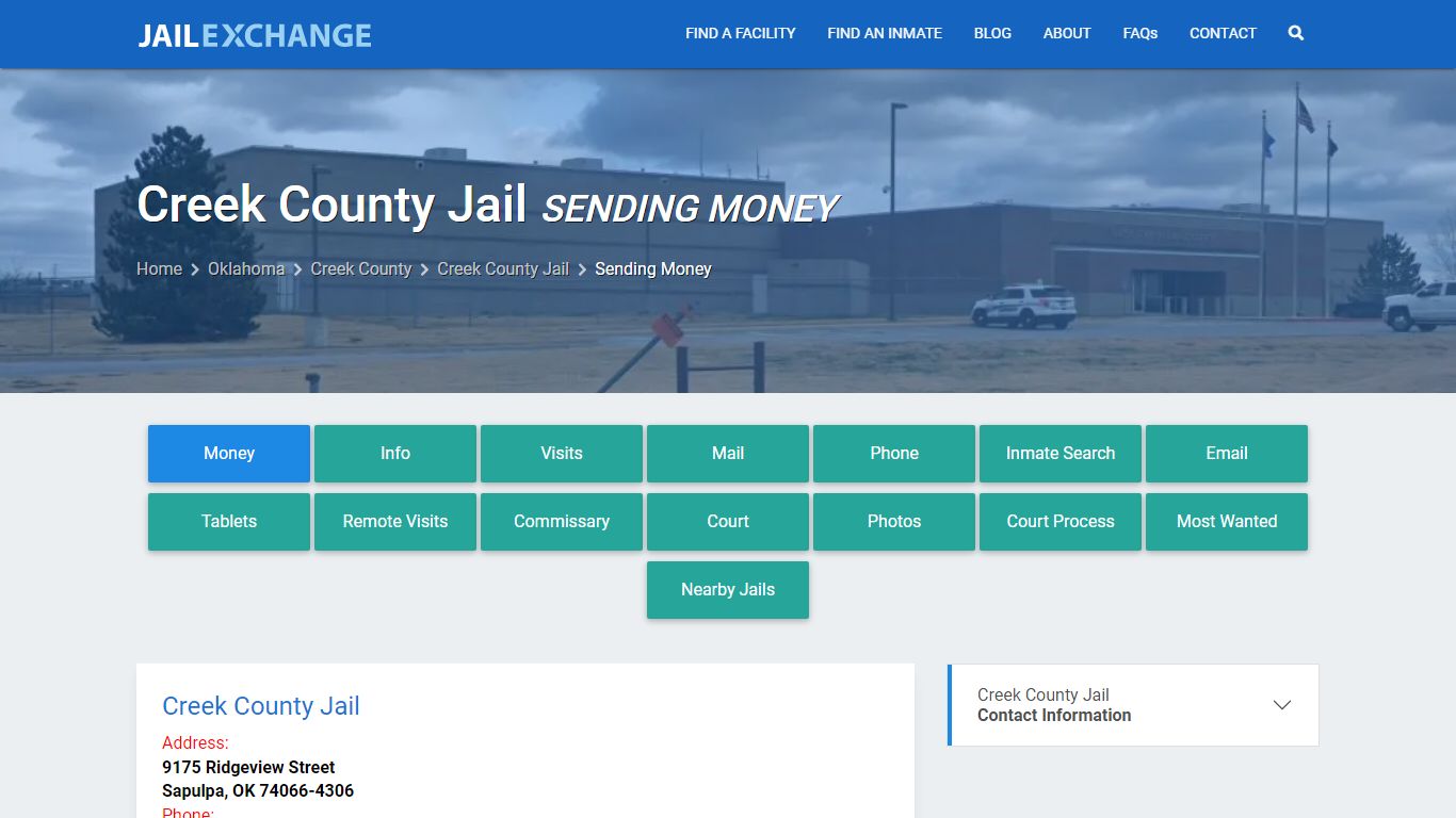 Send Money to Inmate - Creek County Jail, OK - Jail Exchange