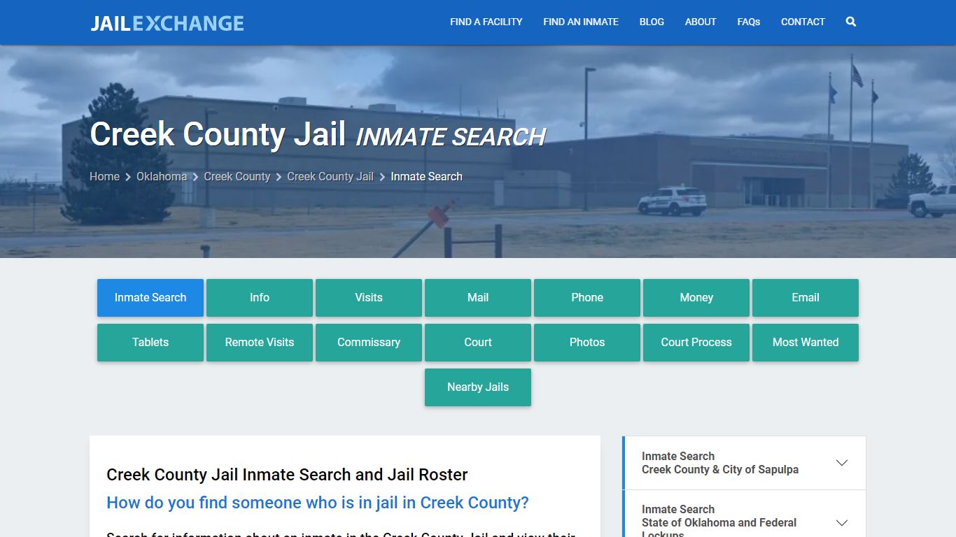 Inmate Search: Roster & Mugshots - Creek County Jail, OK